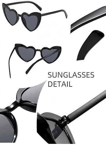 10-Pack Heart-Shaped Fashion Sunglasses, UV400 Protection Unisex Party Favors Bulk Accessories (Women & Men)4