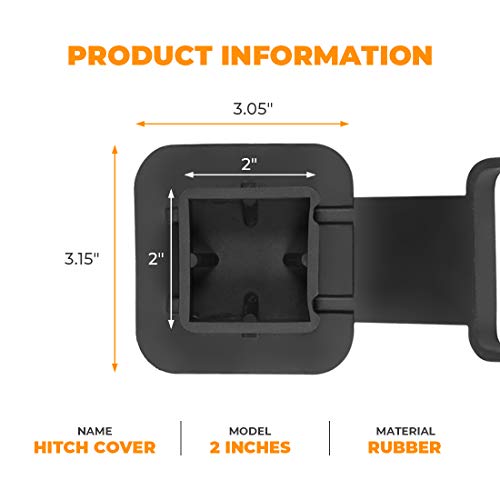 Bougerv 2 Inch Trailer Hitch Cover Tube Cover Plug Cap Rubber Fits 2 Inch Receivers Class 3 4 5 For Toyota Ford Jeep Chevrolet Nissan Dodge Ram Porsche Mercedes Benz Polaris Ranger Atv Utv Polaris #TOP3