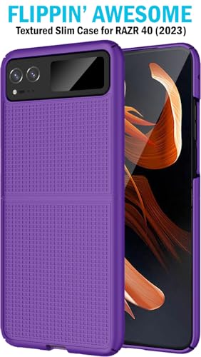 Nakedcellphone Grid Series for Motorola RAZR (2023) Flip Phone Case, Purple - image 2