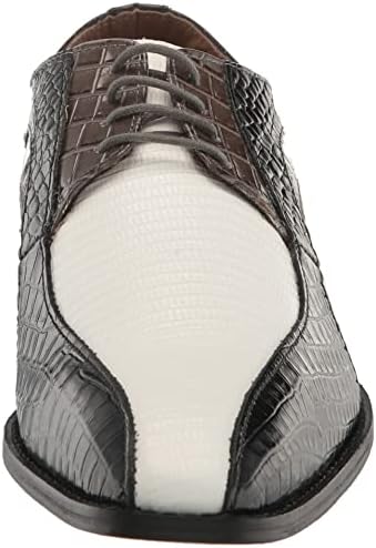 Stacy Adams Men's Turano Bike Toe Oxford, White/Black/Gray, 8 | Image 1
