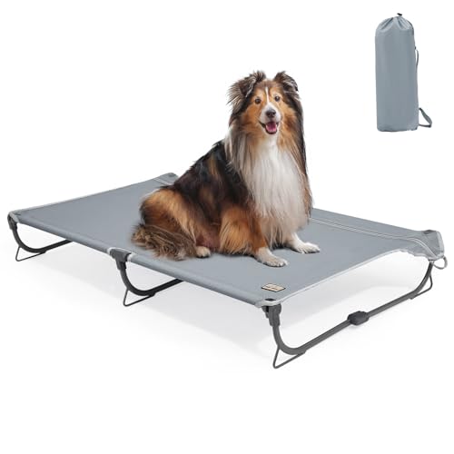 CANINE CANYON Daisy Cot, Medium Foldable Elevated Dog Bed, Portable Raised Outdoor Folding Dog Cot...