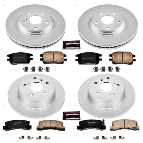 Image of PowerStop Front and Rear Brake Kit for Lexus RX300 2002-03 - Fully-Coated Disc Rotors with Z17 Ceramic Brake Pads Replacement, CRK2775