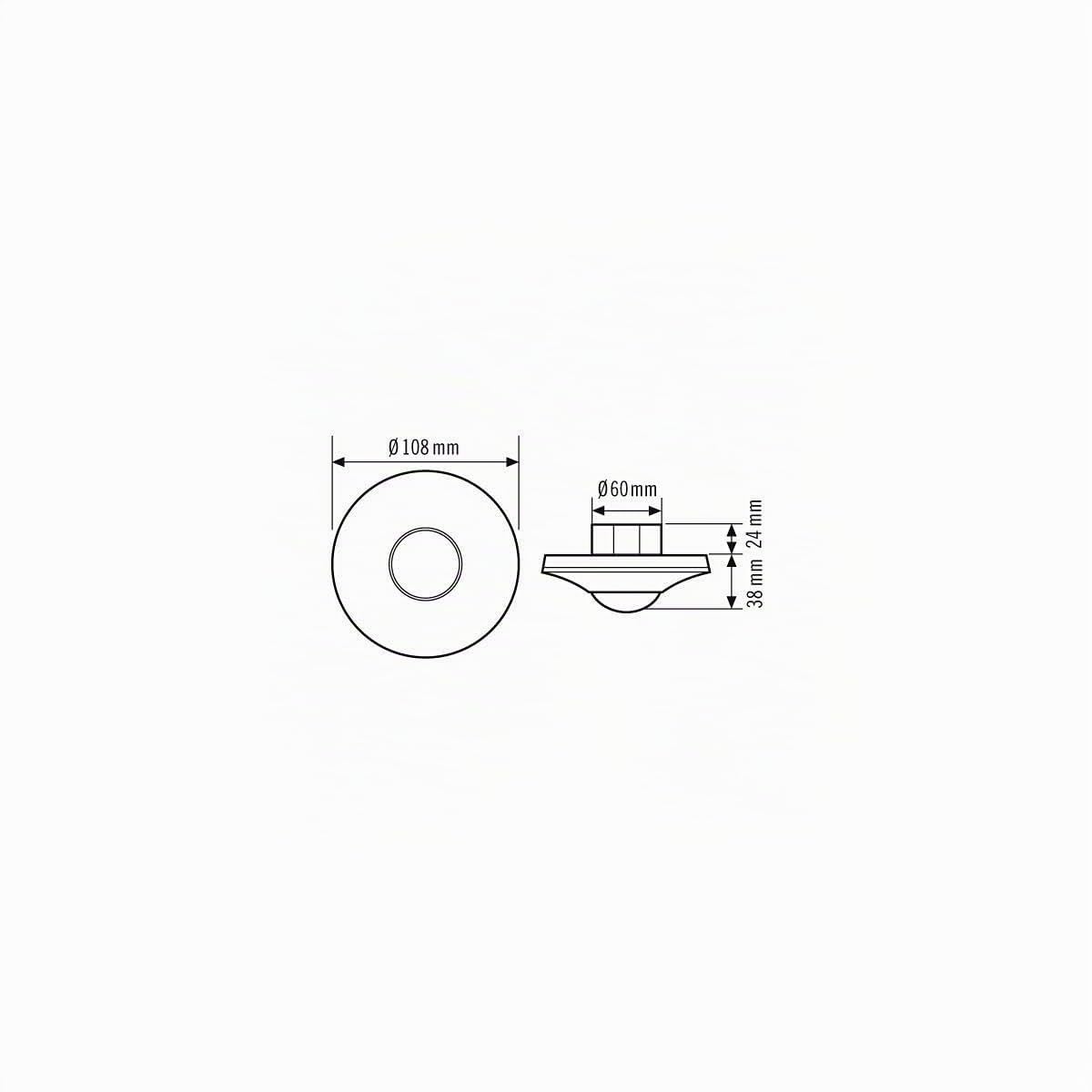 ESYLUX Decken-Präsenzmelder PD-C 360i/8 ELC UP, 360 Grad Compact Bewegungsmelder komplett 4015120427602