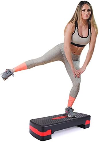 Thegreatshopman Aerobic Exercise Workout Step Platform with Adjustable Risers, 26 “ Workout Stepper Bench, Fitness Platform for Indoor & Outdoor Sports