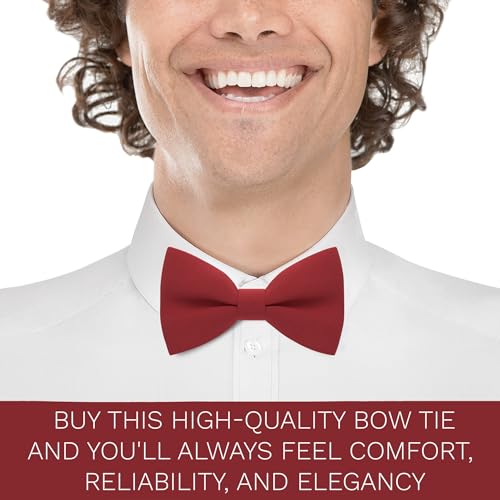 Image of Bow Tie House Mens Bowties Pre-tied Shape Clip on Bowtie Solid Men Formal Wear for kids, baby boys, toddler any age bow ties