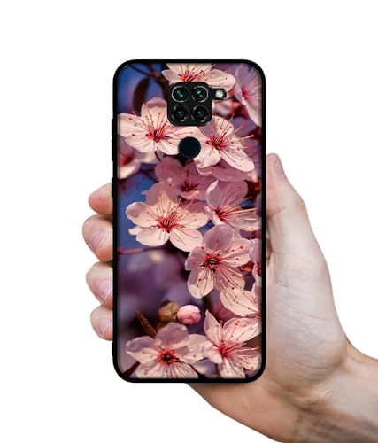 Image of Pink Flowers Pattern Design Premium 2D Printed Metal Back Case Cover for Mi Redmi Note 9 4G