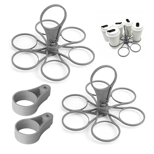 2 Pack Drinks Carrier Portable 6-Cup Drink Holder Foldable Coffee Carrier with Handle Reusable Drinks Carrier Tray for Holidays Festivals Sports and Parties