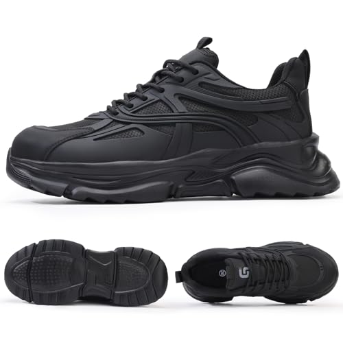 Image of Steel Toe Shoes for Men Lightweight Low Top Work Safety Footwear Comfortable Protection for Warehouse Construction