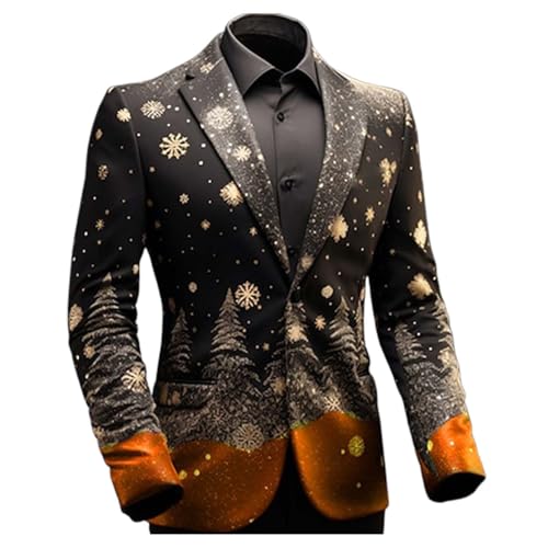 Generisch Stylischer Weihnachtsanzug für Herren mit festlichem Design (Orange, M)