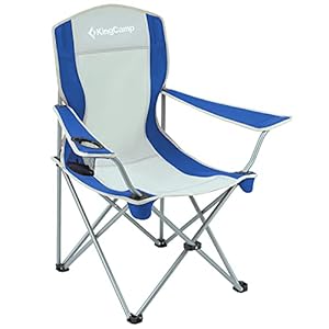 KingCamp KC3818 Chaise de Camping Ultra légère avec Porte-gobelet en Filet Bleu