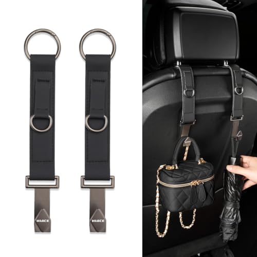 ハイエース 適用 車 ヘッドレスト フック 長型 25.5CM シートフック 車用 フック 荷物かけ ハイエース 200系 GR 1〜7型などに適用 適用 カー用品 収納 グッズ 360°自由回転 車用品 カー アクセサリー 耐荷重30kg 2個入 (ブラ