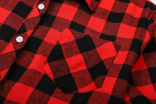 Image of Betusline Boy and Men Button Down Plaid Shirt | Soft,Breathable and Comfortable Fabric