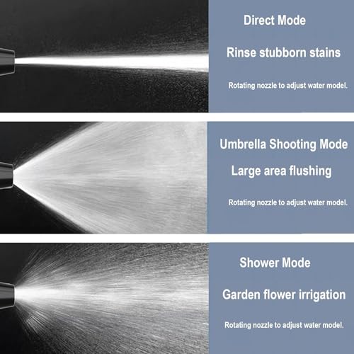 Image of High Pressure Water spray gun for Car and bike Washing Gun for 1 /2 inch Hose Pipe, 3pcs connector with Adjustable Pressure Booster Car Nozzle Washer Gun Jet Water Spray Nozzles for Garden