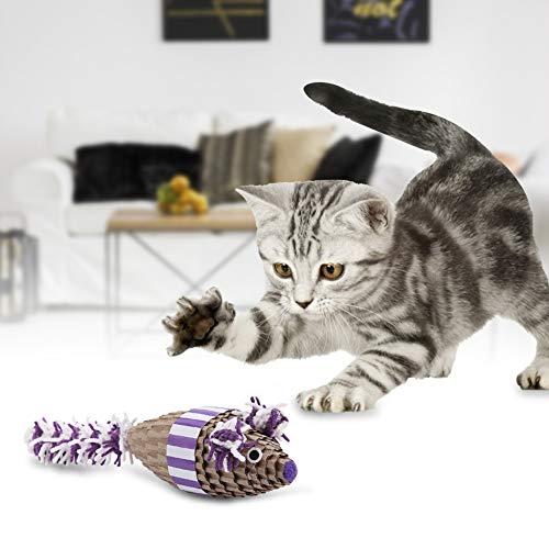 Safe Cat Scratcher, Cute Mouse Roxo Cat scratch Mouse, Non-Toxic Cat Mouse for Cat Scratcher(purple)