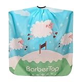 [GUOOL] キッズヘアカットケープ、かわいいヘアカットエプロンケープ、バーバーサロン用の理髪室ケープカバー, 羊