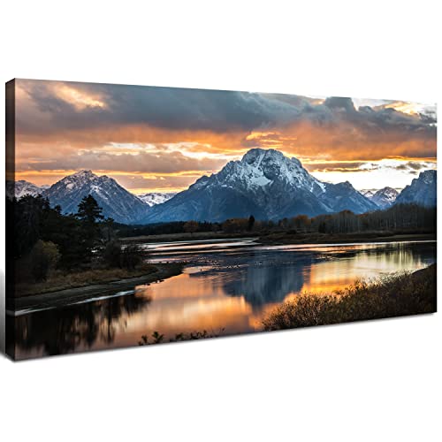 Sunset Mountain Wall Art Grand Teton