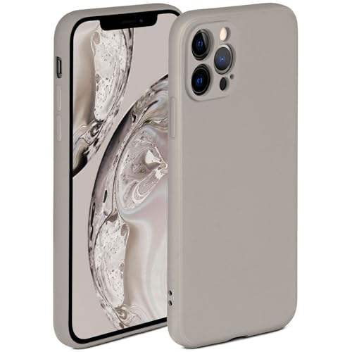 Custodia morbida per iPhone 12 Pro Max silicone con protezione per fotocamera custodia con elevata per display cover posteriore colore: tortora