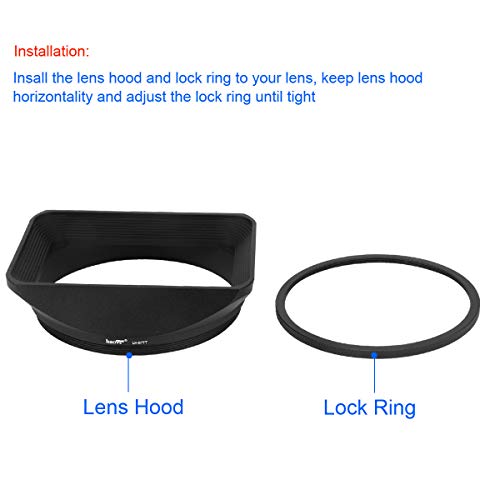 Capuchón para lente Haoge de metal cuadrado con rosca de 77 mm, incluye tapa, compatible con lentes Canon, Nikon, Sony, Leica, Zeiss, Voigtlander, Nikkor, Panasonic, Fujifilm y Olympus de rosca de filtro de 77 mm miniatura 7