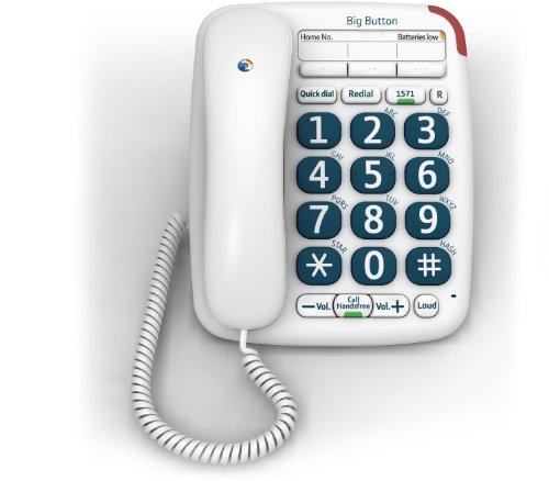 BT Big Button 200 + Telephone - Line cord - Amplified Handset - Home Corded Phone - HANDS FREE SPEAKER PHONE Model - White - Image 4