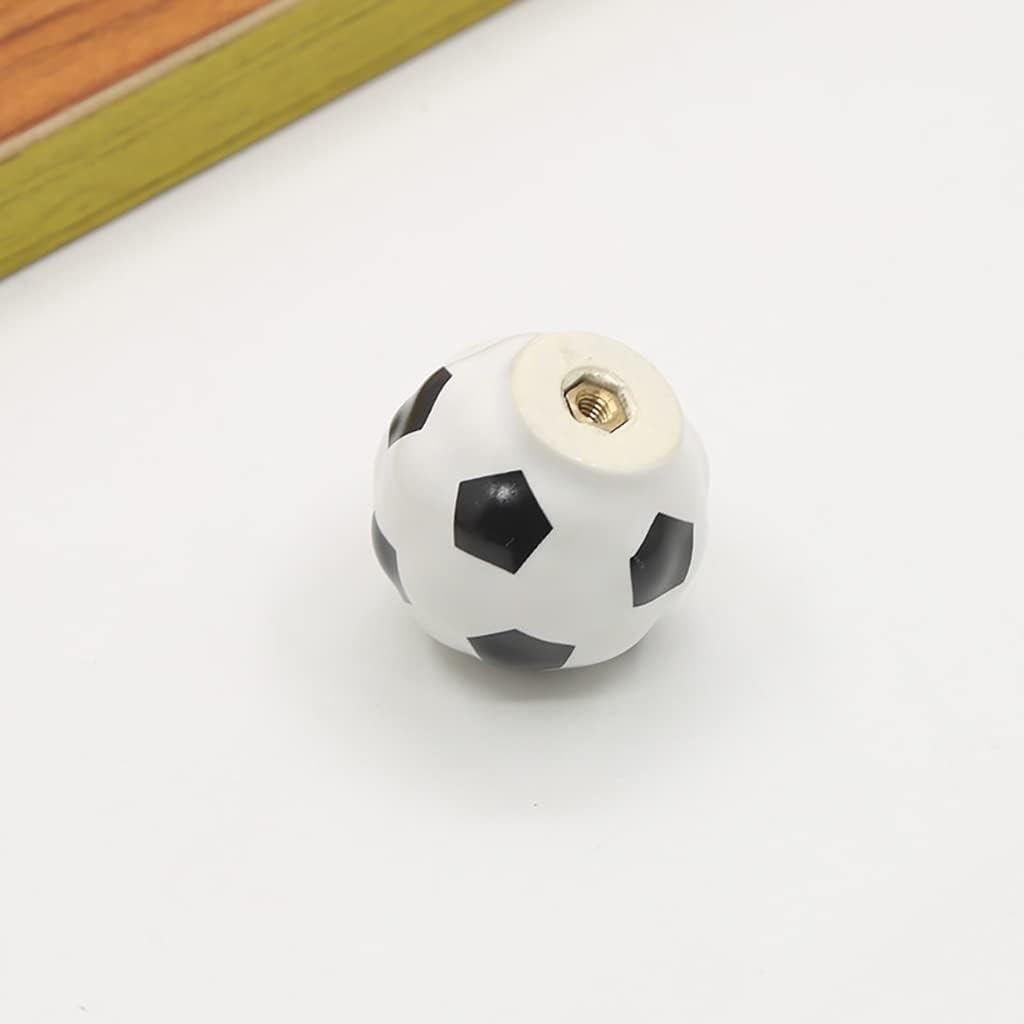Heavy Ceramic Soccer knobs Football Knobs, 12 Pack Ball Sports Party Theme Children and Baby Home Decor Drawer Knobs Pulls Handles for Dresser Cupboard Wardrobe Cabinet Kitchen (12, Soccer-w)