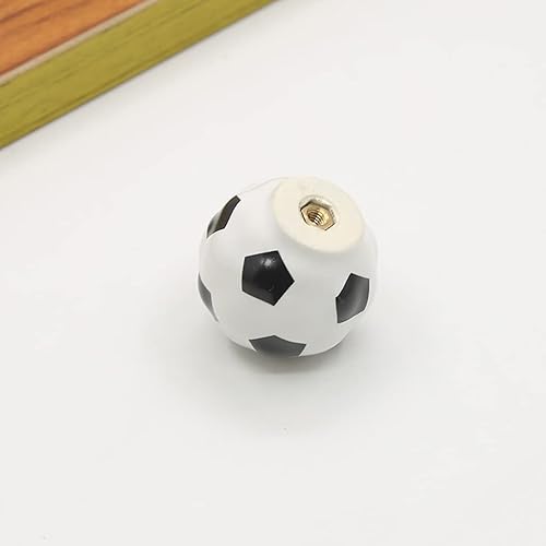 Miniatura 5 de Pomos de fútbol de cerámica pesada, paquete de 4 pomos de fútbol con temática de pelota deportiva para niños y bebés, decoración del hogar, pomos
