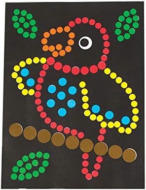 Baker Ross AV315 Jungle Animal Dotty Sticker Art Sheets for Children to Make and Display - Creative Picture Making Craft Set for Kids (Pack of 8), 28cm x 21cm