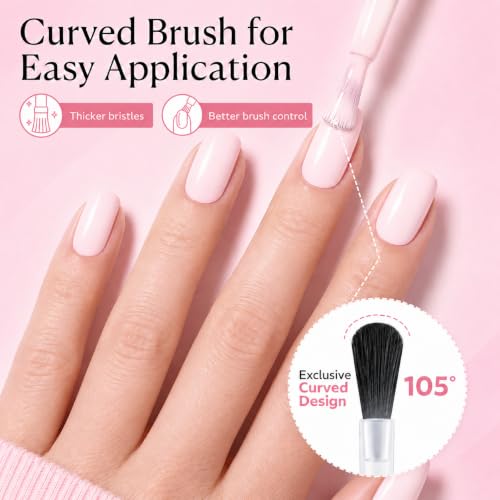 Image of AZUREBEAUTY Baby Pink Gel Nail Polish 18ML, UV /LED Soak Off Gel Polish | Soft Cream Light Pink Salon Nail Gel for Long Lasting High Gloss Manicure, French Nail Art for Women