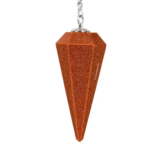 Image of Red Goldstone Pendulum Dowsing Tool - Natural Crystal Pendulum for Spiritual Guidance - Premium Dowser Pendulum for Accurate Divination and Energy Healing - Perfect for Energy Healing and Chakra Balancing - Handcrafted with Precision and Elegance