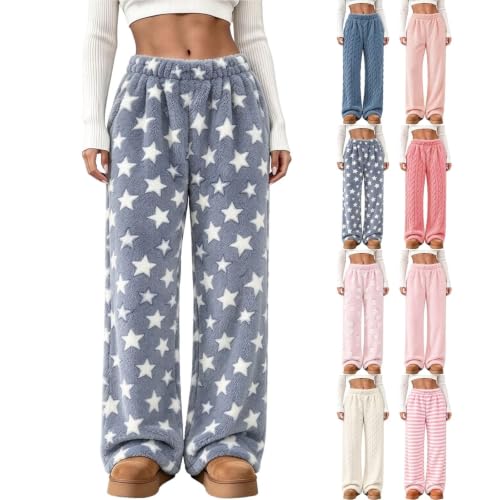 Flannel Pajama Pants for Women Winter Lounge Fleece Fuzzy Cute Pj Pants - image 1