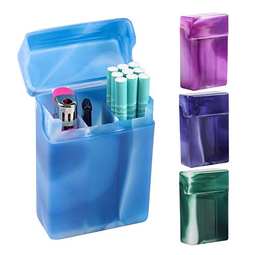 Zigarettenetui mit 3 Fächern, wasserdichte tragbare Zigarettenetui aus Kunststoff, Halter für Zigarettenschachtel, zufällige Farbe, 61x28x92mm Cover