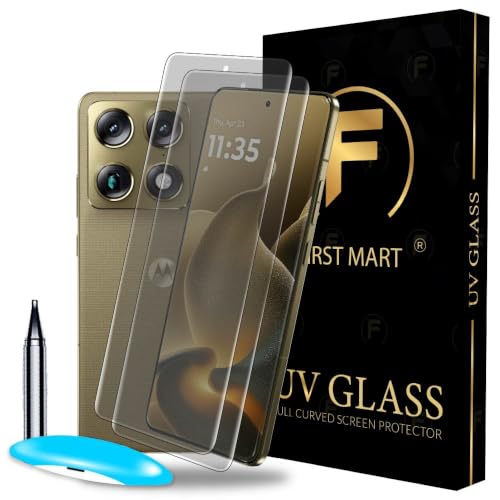Image of FIRST MART Matte UV Tempered Glass for Motorola Signature, 2 Pack | Anti-Glare Curved Screen Protector, 9H Scratch Resistant, Fingerprint Compatible, Case-Friendly