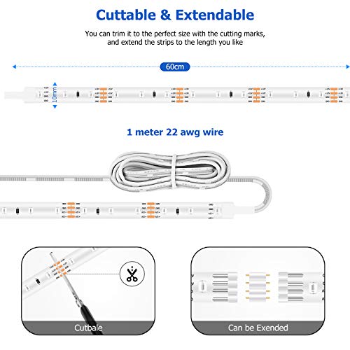 Tira de luces LED verde de 24 pulgadas para auto, pack de 4 miniatura 2