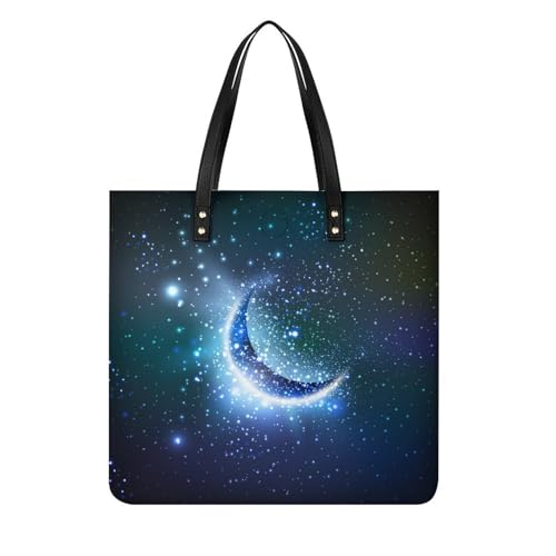 Tote bag pour voyage grand format 39x39cm - Sac à main femme lune pour remplacer les cabas lourds