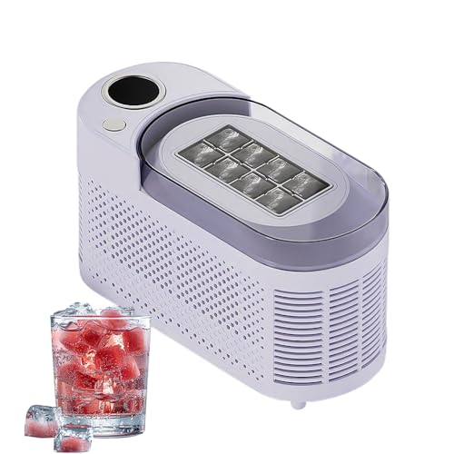 Máquina portátil para hacer hielo YUEWO de sobremesa, mini fabricadora de hielo para hogar, oficina, acampada y auto | Hielo en 10-15 minutos, 8 cubos por lote, capacidad de 16,9 oz, ultra silenciosa (48 dB), segura para alimentos (violeta) miniatura 1
