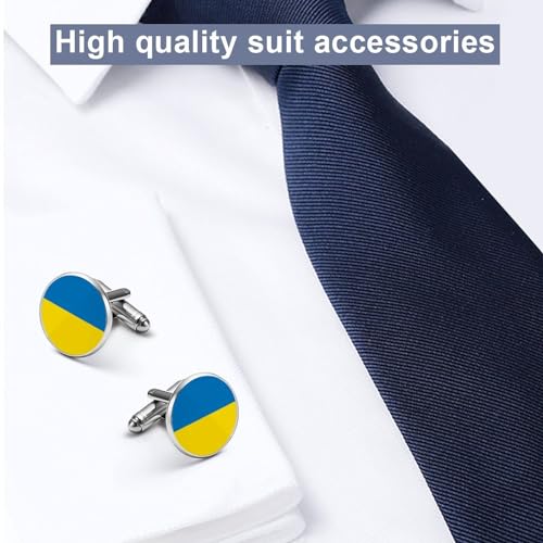 Mancuernillas bandera de Ucrania para hombre miniatura 4