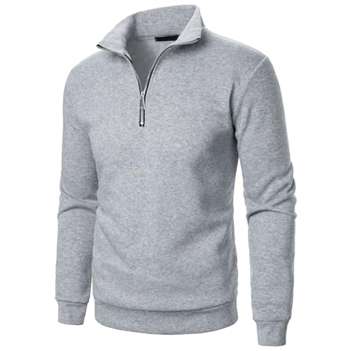 Quarter Zipper Sweatshirts for Men Sweater Casual Lightweight Sweatshirts Men Active Long Sleeve Stand Collar Clothes