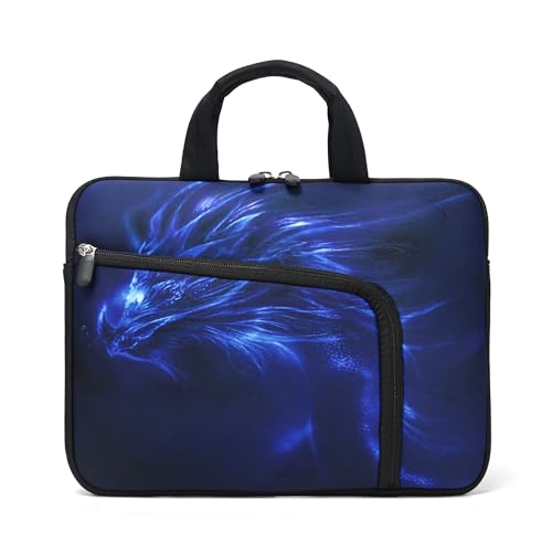 Funda para laptop de 12.5 pulgadas evita arañazos y golpes con asa de neopreno dragón azul