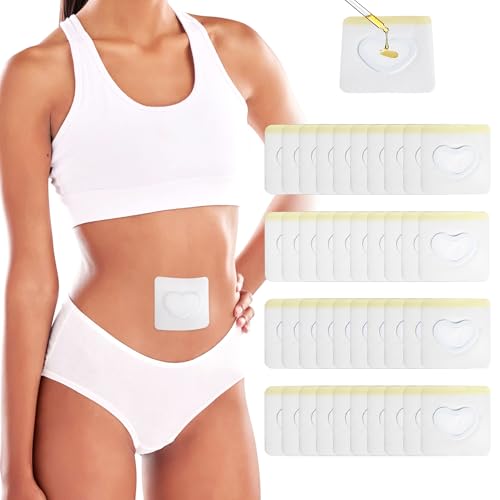 20 Pcs Castor Oil Patches Castor Oil Belly Button Patch Cover Organic Cotton Disposable Pack Wrap Self-Adhesive Highly Absorbent No Washing (Oil Not Included)