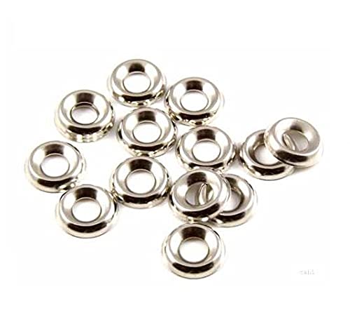 TERF® 100 Pcs Nickel Plated Screw Cup Washer Size No. 10 Countersunk Screw Surface Finishing Cup Washers Gauge Size No. 10g