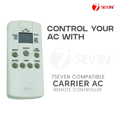 Image of 7SEVEN Compatible for Carrier Ac Remote Original Model 167 Suitable for Split and Window Air Conditioner of 1 1.5 2 Ton Carrier ac