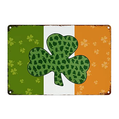 Décoration murale en métal trèfle de l'Irlande vert CowkissSign 30,5 x 45,7 cm