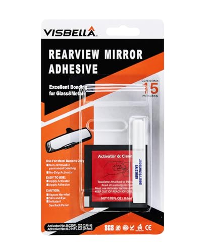 Visbella Rearview Mirror Adhesive Repair Kit Rear View Mirror Glue for Windshield Excellent Bonding...