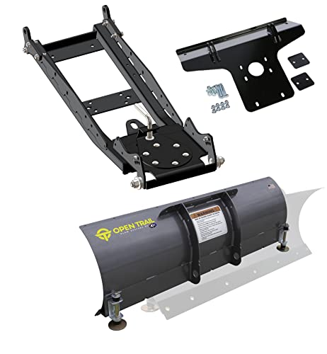 Open Trail/KFI 60" Steel Snowplow Combo Kit - 60" Steel Plow + Mount Bracket + Push Tube - Compatible/Replacement for 2015 to 2022 Kawasaki 820 Mule PRO-FXT/FX