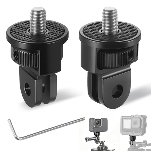 2 Stück Stativ Adapter, 360° Einstellung Kamera Halterung Adapter, Aluminium 1/4 Zoll Kamerahalter Gewinde Adapters für GoPro, für Sjcam oder Andere Action Cam Halterung, Mit 2 Schraubenschlüssel 2 Stück Stativ Adapter, 360° Einstellung Kamera Halterung Adapter, Aluminium 1/4 Zoll Kamerahalter Gewinde Adapters für GoPro, für Sjcam oder Andere Action Cam Halterung, Mit 2 Schraubenschlüssel