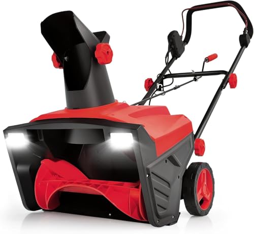 FANTASK Spazzaneve Elettrico con Luci LED, Modello 15A, Rosso