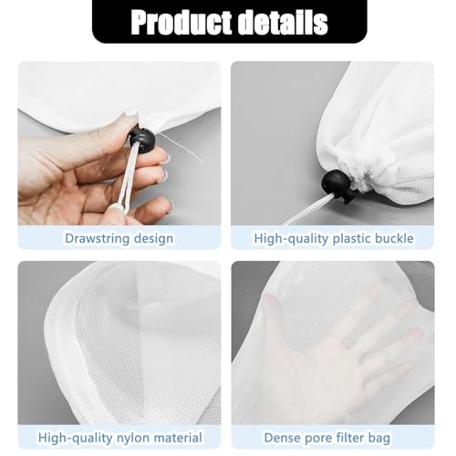 20 stück Pool Bodensauger Filterbeutel, Auffangbeutel Ersatz Netz, Reinigung Netzbeutel mit Kordelzug, für Poolsauger Schwimmbad zum Auffangen von Laub