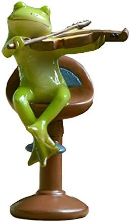 Gemmia Fairy Garden Miniature Frog Figurine- Playing Violin Frog