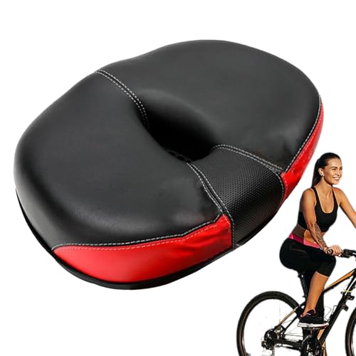 Asiento de bicicleta sin nariz, asiento de bicicleta de montaña, almohadilla de absorción de golpes, resistente al agua con reflector para contrarreloj