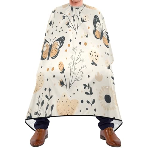 Kigai Flower Butterfly Hair Cutting Cape for Men & Women Waterproof Barber Cape Professional Hairdressing Salon Styling Apron with Adjustable Closure Snap