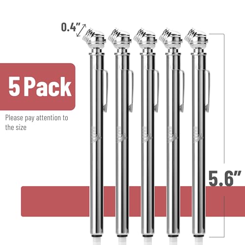 Image of UNCO- Pencil Tire Pressure Gauge, 5 Pack, 10-75 PSI, Pencil Air Pressure Gauge for Tires